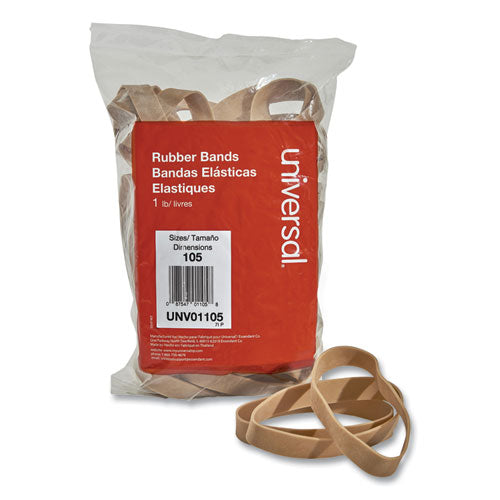 Rubber Bands, Size 105, 0.06" Gauge, Beige, 1 lb Box, 55/Pack-(UNV01105)