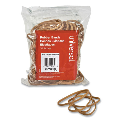 Rubber Bands, Size 32, 0.04" Gauge, Beige, 4 oz Box, 205/Pack-(UNV00432)