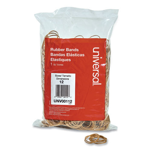 Rubber Bands, Size 12, 0.04" Gauge, Beige, 1 lb Box, 2,500/Pack-(UNV00112)