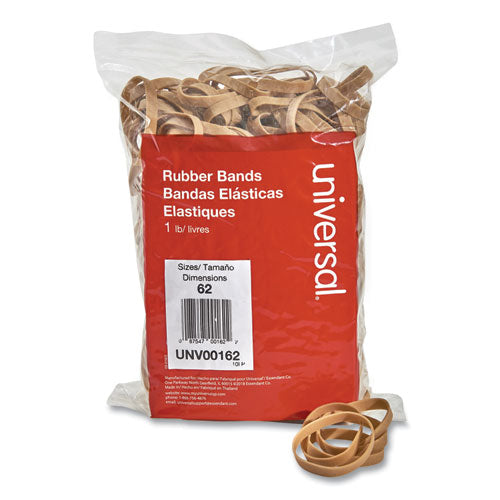 Rubber Bands, Size 62, 0.04" Gauge, Beige, 1 lb Box, 490/Pack-(UNV00162)