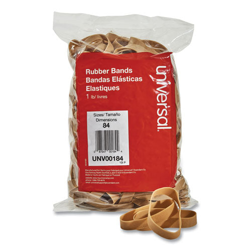 Rubber Bands, Size 84, 0.04" Gauge, Beige, 1 lb Box, 155/Pack-(UNV00184)