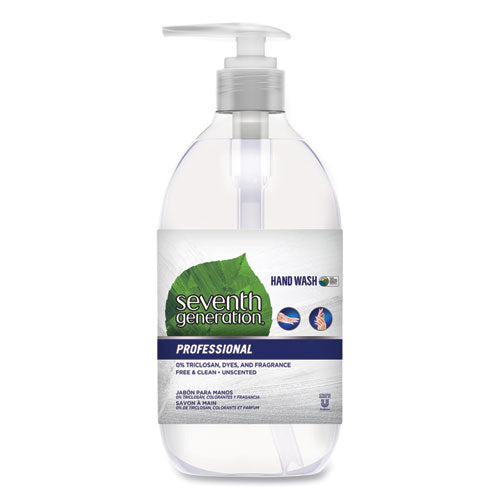 Natural Hand Wash, Free and Clean, Unscented, 12 oz Pump Bottle, 8/Carton-(SEV44729CT)