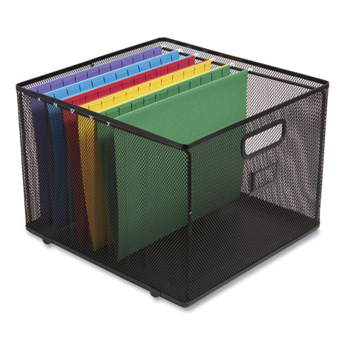 Wire Mesh File Organizer, Letter Size, 13.98" Long, Black-(TUD24402487)