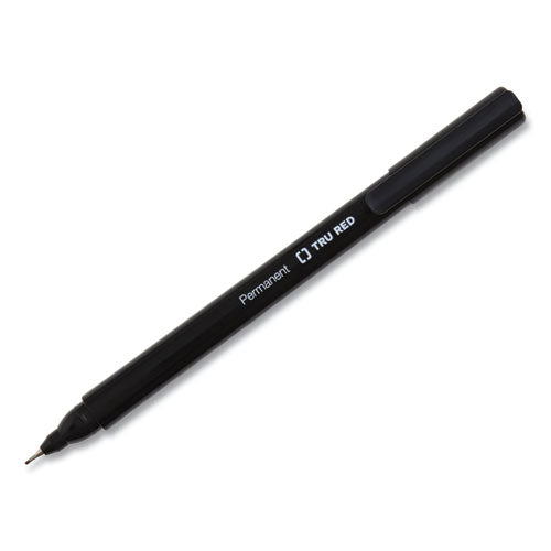 Permanent Marker, Pen-Style, Extra-Fine Needle Tip, Black, Dozen-(TUD24376646)