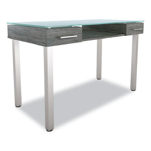 Prestige Glass Writing Desk, 47.1" x 23.5" x 29.5", Gray-(UOS24398955)