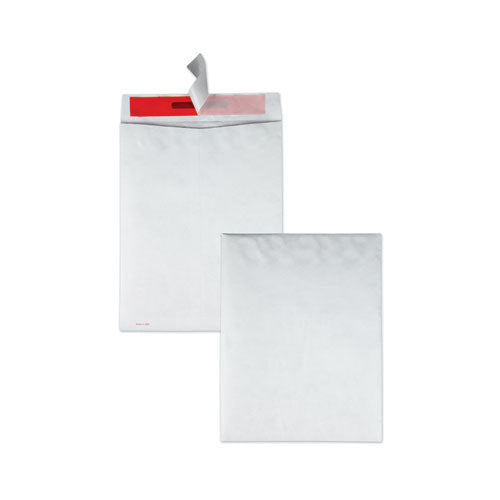 Tamper-Indicating Mailers Made with Tyvek, #13 1/2, Flip-Stik Flap, Redi-Strip Adhesive Closure, 10 x 13, White, 100/Box-(QUAR2420)