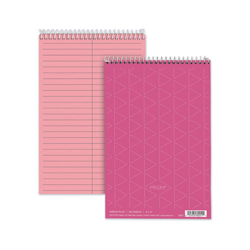 Prism Steno Pads, Gregg Rule, Pink Cover, 80 Pink 6 x 9 Sheets, 4/Pack-(TOP80254)