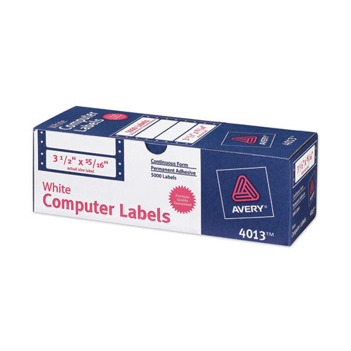 Dot Matrix Printer Mailing Labels, Pin-Fed Printers, 0.94 x 3.5, White, 5,000/Box-(AVE4013)