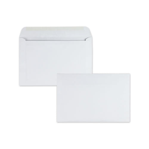 Open-Side Booklet Envelope, #6 1/2, Hub Flap, Gummed Closure, 6 x 9, White, 500/Box-(QUA37181)