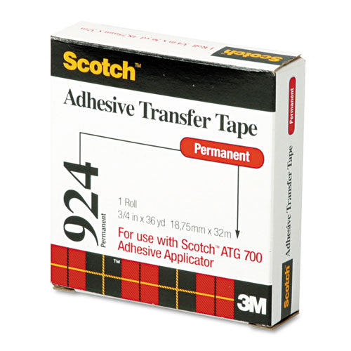 ATG Adhesive Transfer Tape Roll, Permanent, Holds Up to 0.5 lbs, 0.75" x 36 yds, Clear-(MMM92434)