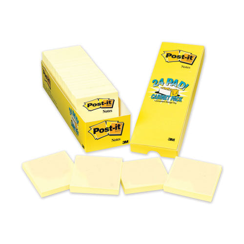 Original Pads in Canary Yellow, Cabinet Pack, 3" x 3", 90 Sheets/Pad, 24 Pads/Pack-(MMM70005141687)