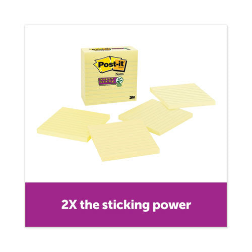 Pads in Canary Yellow, Note Ruled, 4" x 4", 90 Sheets/Pad, 4 Pads/Pack-(MMM70005166353)