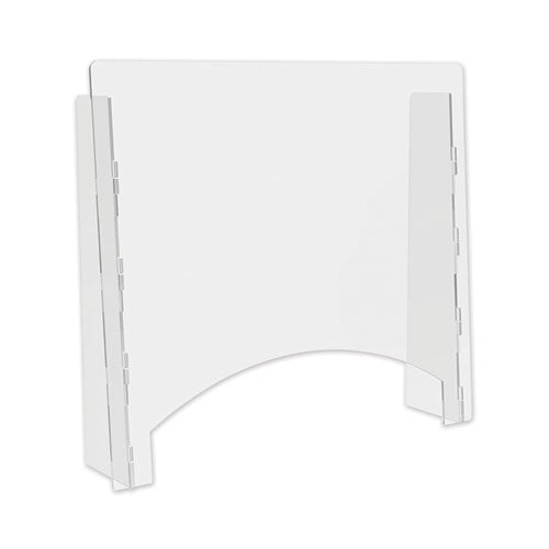 Counter Top Barrier with Pass Thru, 27" x 6" x 23.75", Acrylic, Clear, 2/Carton-(DEFPBCTA2724P)