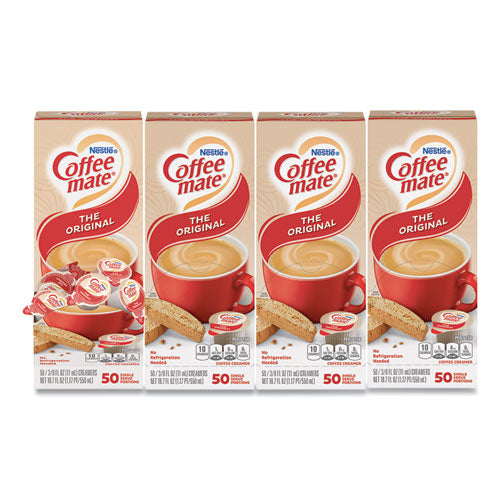 Liquid Coffee Creamer, Original, 0.38 oz Mini Cups, 50/Box, 4 Boxes/Carton, 200 Total/Carton-(NES35110CT)