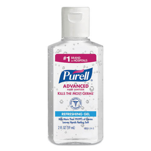 Advanced Gel Hand Sanitizer, 2 oz Flip-Cap Bottle, Refreshing Scent, 24/Carton-(GOJ960624S)