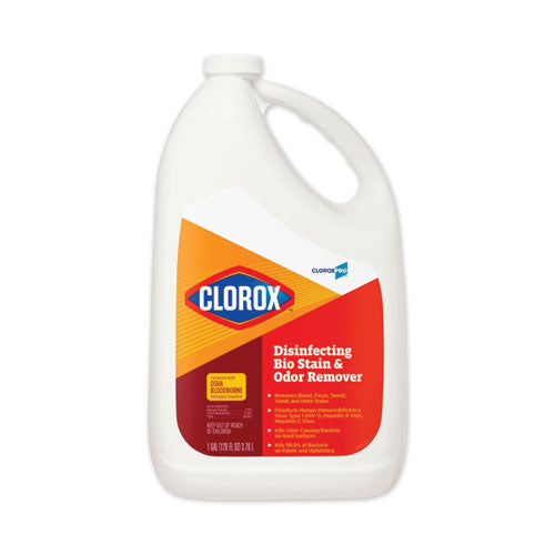 Disinfecting Bio Stain and Odor Remover, Fragranced, 128 oz Refill Bottle-(CLO31910EA)