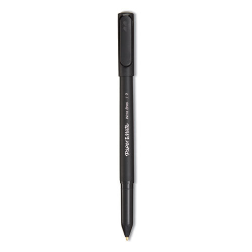 Write Bros. Ballpoint Pen, Stick, Medium 1 mm, Black Ink, Black Barrel, Dozen-(PAP3331131C)