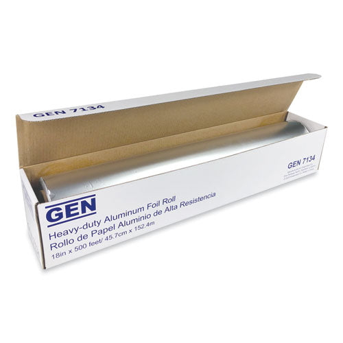 Heavy-Duty Aluminum Foil Roll, 18" x 500 ft, 4/Carton-(GEN7134CT)