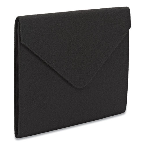 Soft Touch Cloth Expanding Files, 2" Expansion, 1 Section, Snap Closure, Letter Size, Black-(SMD70920)