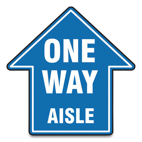 Slip-Gard Social Distance Floor Signs, 17 x 17, "One Way Aisle", Blue, 25/Pack-(GN1MFS466ESP)