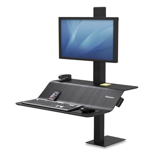 Lotus VE Sit-Stand Workstation, 29" x 28.5" x 27.5" to 42.5", Black-(FEL8080101)