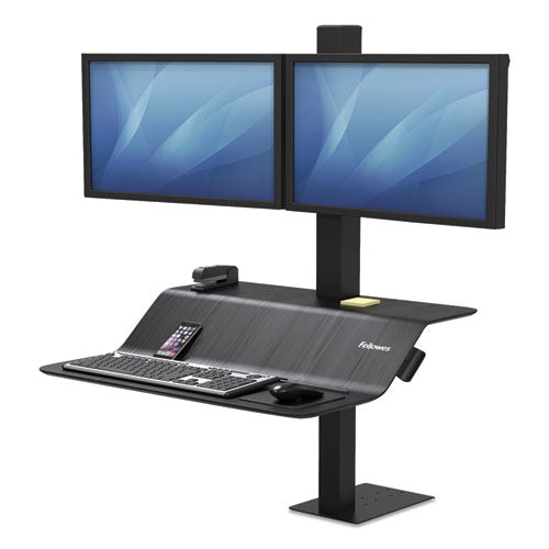 Lotus VE Sit-Stand Workstation - Dual, 29" x 28.5" x 42.5", Black-(FEL8082001)