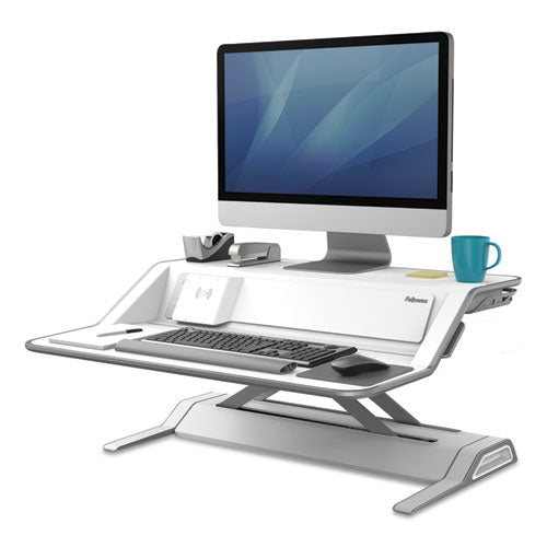 Lotus DX Sit-Stand Workstation, 32.75" x 24.25" x 5.5" to 22.5", White-(FEL8080201)