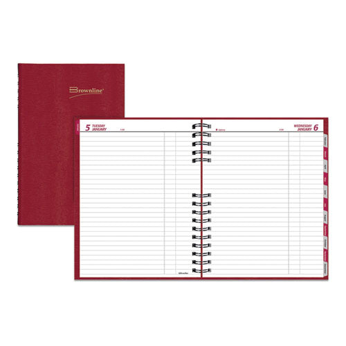 CoilPro Daily Planner, 10 x 7.88, Red Cover, 12-Month (Jan to Dec): 2023-(REDC550CRED)