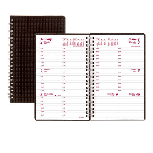 DuraFlex Weekly Planner, 8 x 5, Black Cover, 12-Month (Jan to Dec): 2023-(REDCB75VBLK)