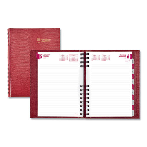 CoilPro Ruled Daily Planner, 8.25 x 5.75, Red Cover, 12-Month (Jan to Dec): 2023-(REDCB389CRED)