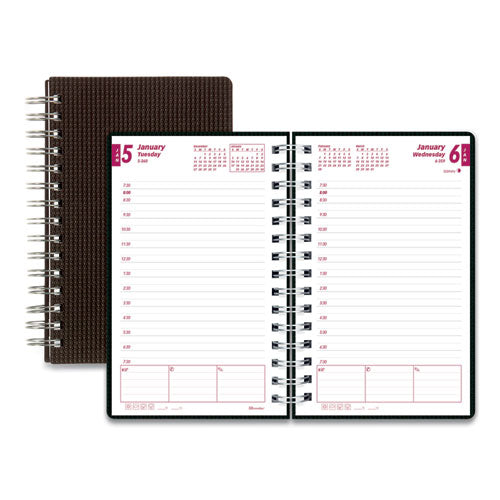 DuraFlex Daily Planner, 8 x 5, Black Cover, 12-Month (Jan to Dec): 2023-(REDCB634VBLK)