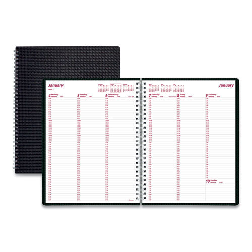 DuraFlex Weekly Planner, 11 x 8.5, Black Cover, 12-Month (Jan to Dec): 2023-(REDCB950VBLK)