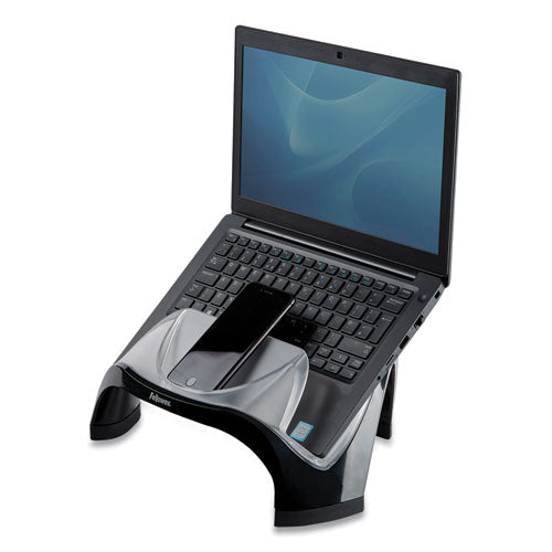 Smart Suites Laptop Riser with USB, 13.13" x 10.63" x 7.5", Black/Clear-(FEL8020201)