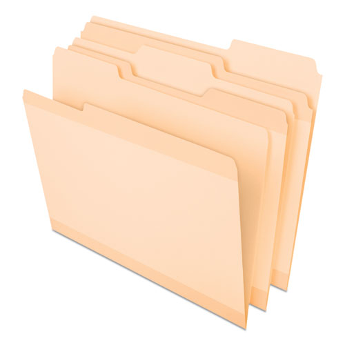 Poly Reinforced File Folder, 1/3-Cut Tabs: Assorted, Letter Size, Manila, 24/Pack-(PFX86212)