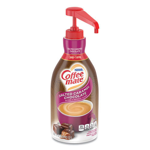 Liquid Creamer Pump Bottle, Salted Caramel Chocolate, 1.5 Liter-(NES79976)