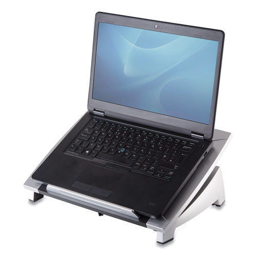 Office Suites Laptop Riser, 15.13" x 11.38" x 4.5" to 6.5", Black/Silver, Supports 10 lbs-(FEL8032001)