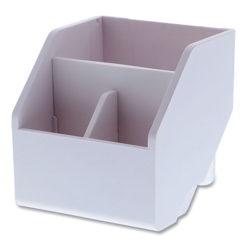 Konnect Desktop Organizer Short Storage Bin, 3.4" x 3.5" x 3.5", White-(BOSKTCUPWHITE)