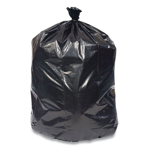 High-Density Can Liners, 45 gal, 22 mic, 40" x 48", Black, 25 Bags/Roll, 6 Rolls/Carton-(CWZ814867)