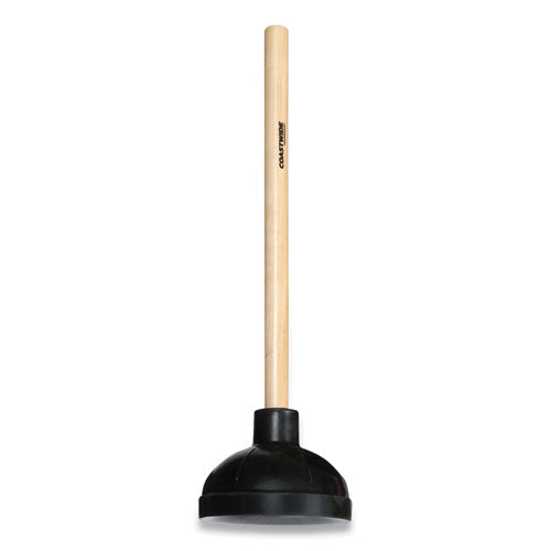 Toilet Plunger, 20" Wood Handle, Black-(CWZ24418465)