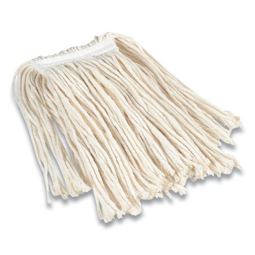 Cut-End Wet Mop Head, Cotton, #16, 1" Headband, White-(CWZ24420793)