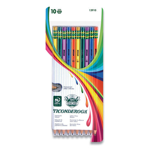 Pencils, HB (#2), Black Lead, Assorted Barrel Colors, 10/Pack-(DIX13910)