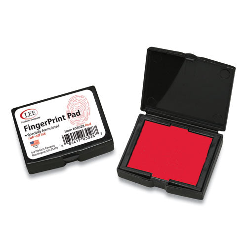 Inkless Fingerprint Pad, 2.25" x 1.75", Red-(LEE03028)