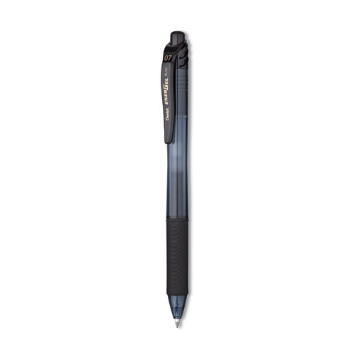 EnerGel-X Gel Pen, Retractable, Medium 0.7 mm, Black Ink, Black Barrel, 5/Pack-(PENBL107BPS5A)