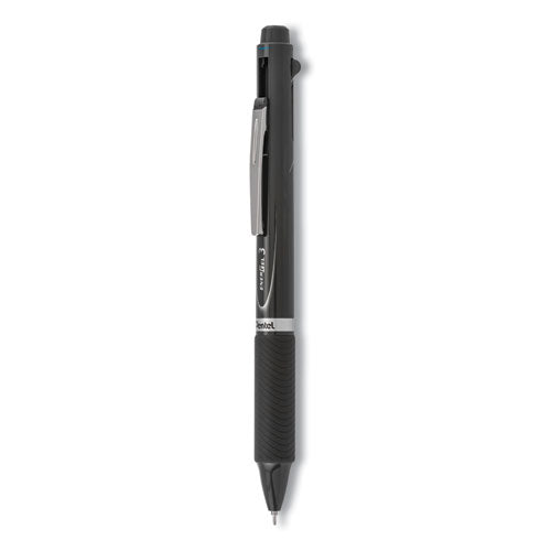 EnerGel 3 Multi-Color Gel Pen, Retractable, Fine 0.5 mm, Black/Blue/Red Ink, Gray Barrel-(PENBLC35N)