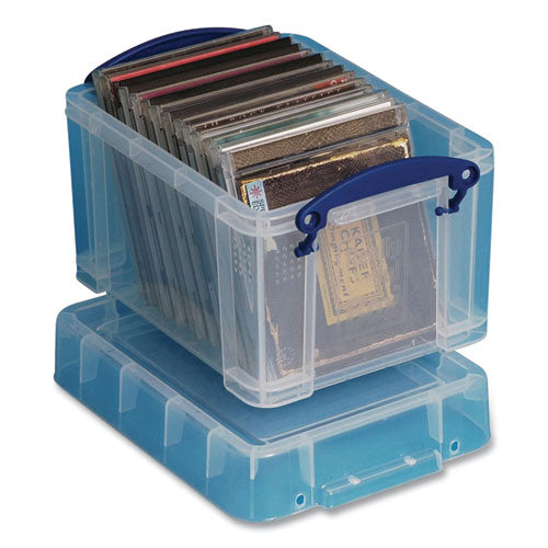 Snap-Lid Storage Bin, 0.79 gal, 7.06" x 9.62" x 6.25", Clear/Blue-(RUA3C)