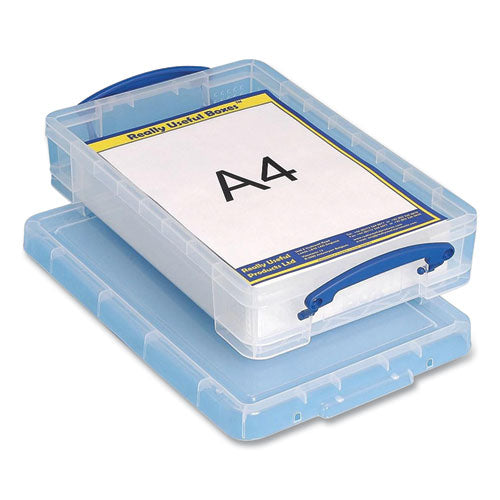 Snap-Lid Storage Bin, 1.05 gal, 10.25" x 14.5" x 3.37", Clear/Blue-(RUA4LITRECLEAR)