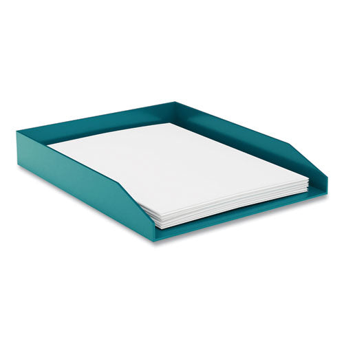 Front-Load Stackable Plastic Document Tray, 1 Section, Letter Size Files, 9.8 x 12.24 x 1.75, Teal-(TUD24380404)