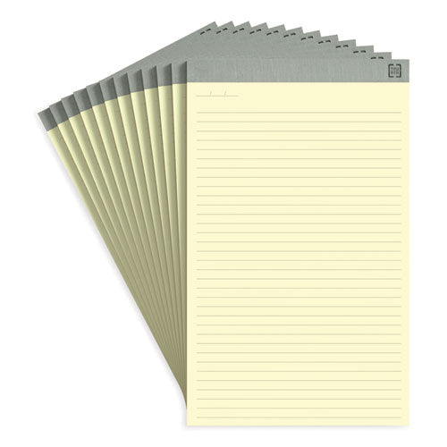 Notepads, Wide/Legal Rule, 50 Canary-Yellow 8.5 x 14 Sheets, 12/Pack-(TUD24419920)