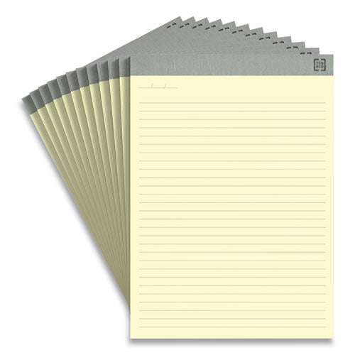 Notepads, Wide/Legal Rule, 50 Canary-Yellow 8.5 x 11.75 Sheets, 12/Pack-(TUD24419922)