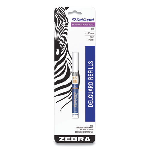 DelGuard #2 Mechanical Pencil Lead Refill, 0.5 mm, HB, Black, 12/Tube-(ZEB89881)